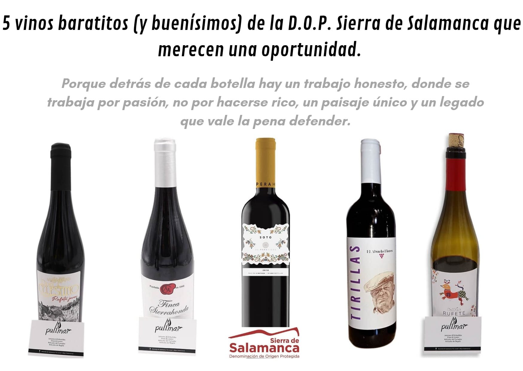 5 vinos baratitos  de la D.O.P. Sierra de Salamanca
